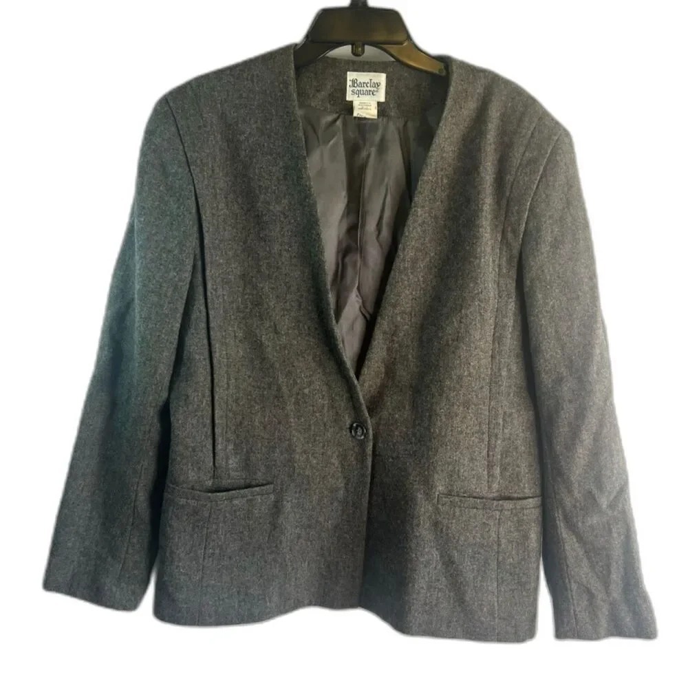 Barclay Square VTG Wool Blend Single Breasted Blazer Jacket Women's Size 14